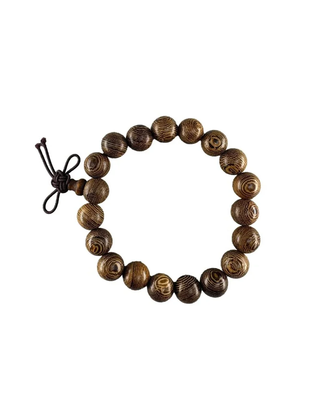 Natural Chicken Wing Wood Bead Bracelet 10mmx19 Partridge Wood Mala 9.2g